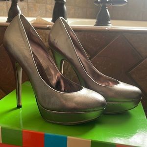 Charles by Charles David Pewter Platform Pumps